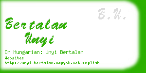 bertalan unyi business card